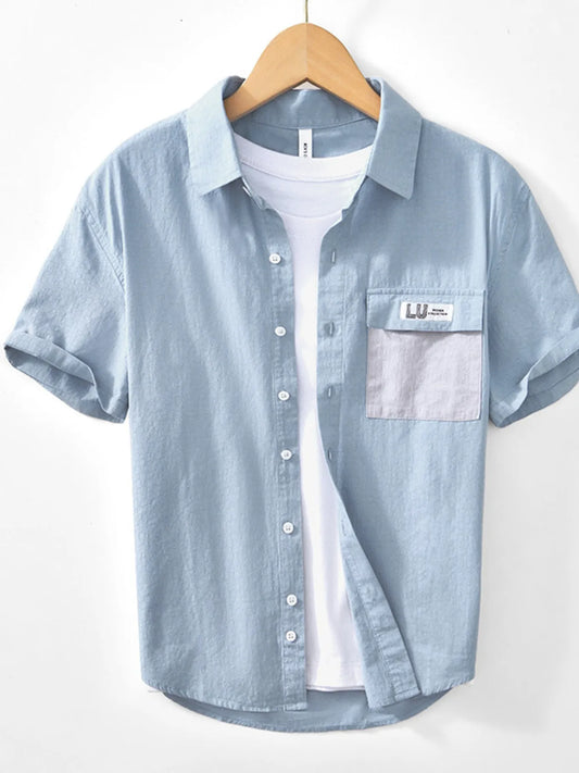 Men's Button Up Short Sleeve Casual Shirt For Everyday