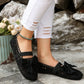 Bow Round Toe Flat Slip-On Shoes For Women