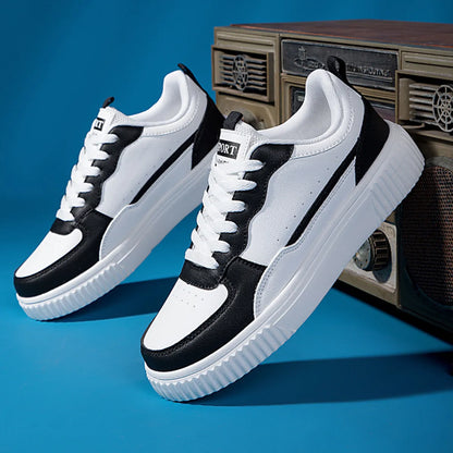 Lace-Up Contrast Platform Sneakers For Women Casual Everyday