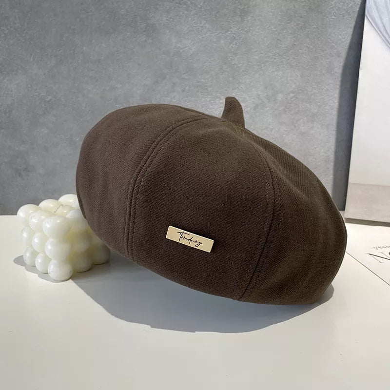 Classic Solid Color Beret Hat For Women Fashion