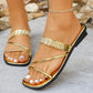 Rhinestone Strappy Flat Sandals For Women Casual Everyday