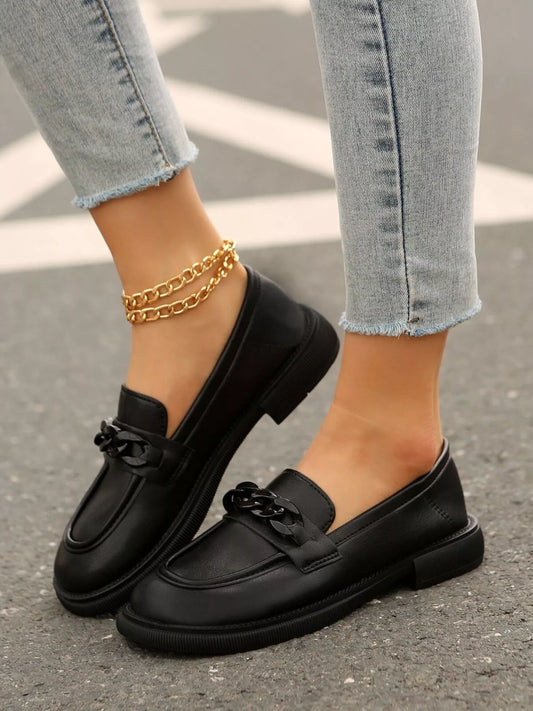 Round Toe Flat Loafers For Women Casual Everyday