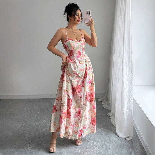 Strapless Shoulder-Baring Women's Elegant Fairy Evening Maxi Dress