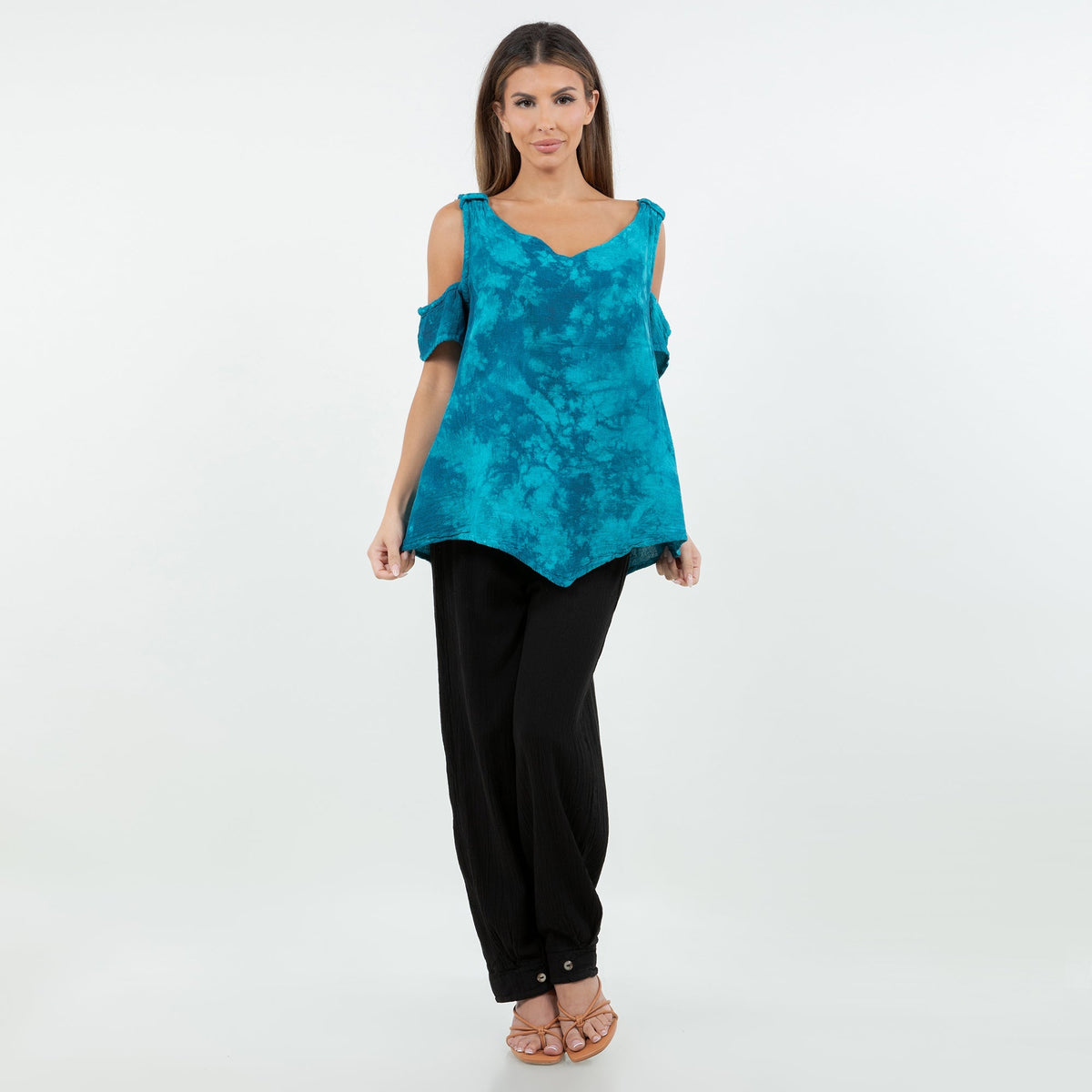 Cold Shoulder 100% Cotton Gauze Top Women