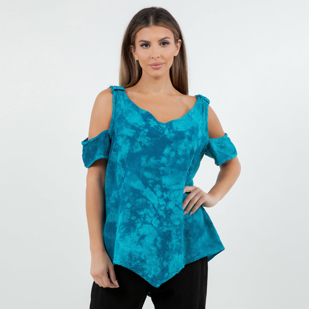 Cold Shoulder 100% Cotton Gauze Top Women