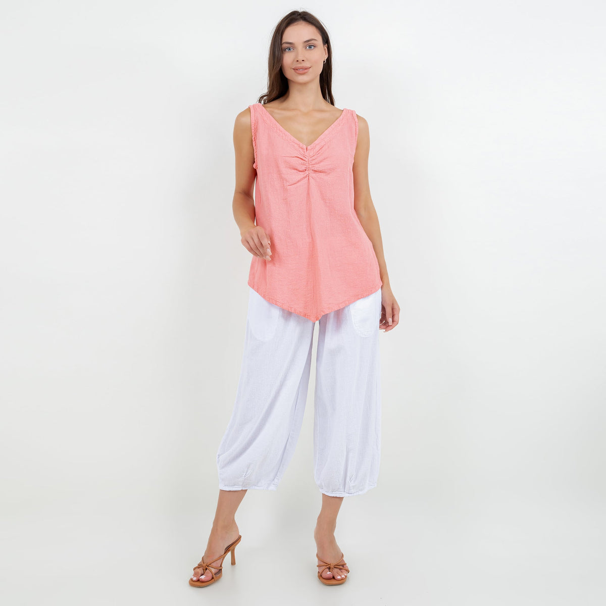Women's 100% Cotton Gauze Dominica Tank Top Casual