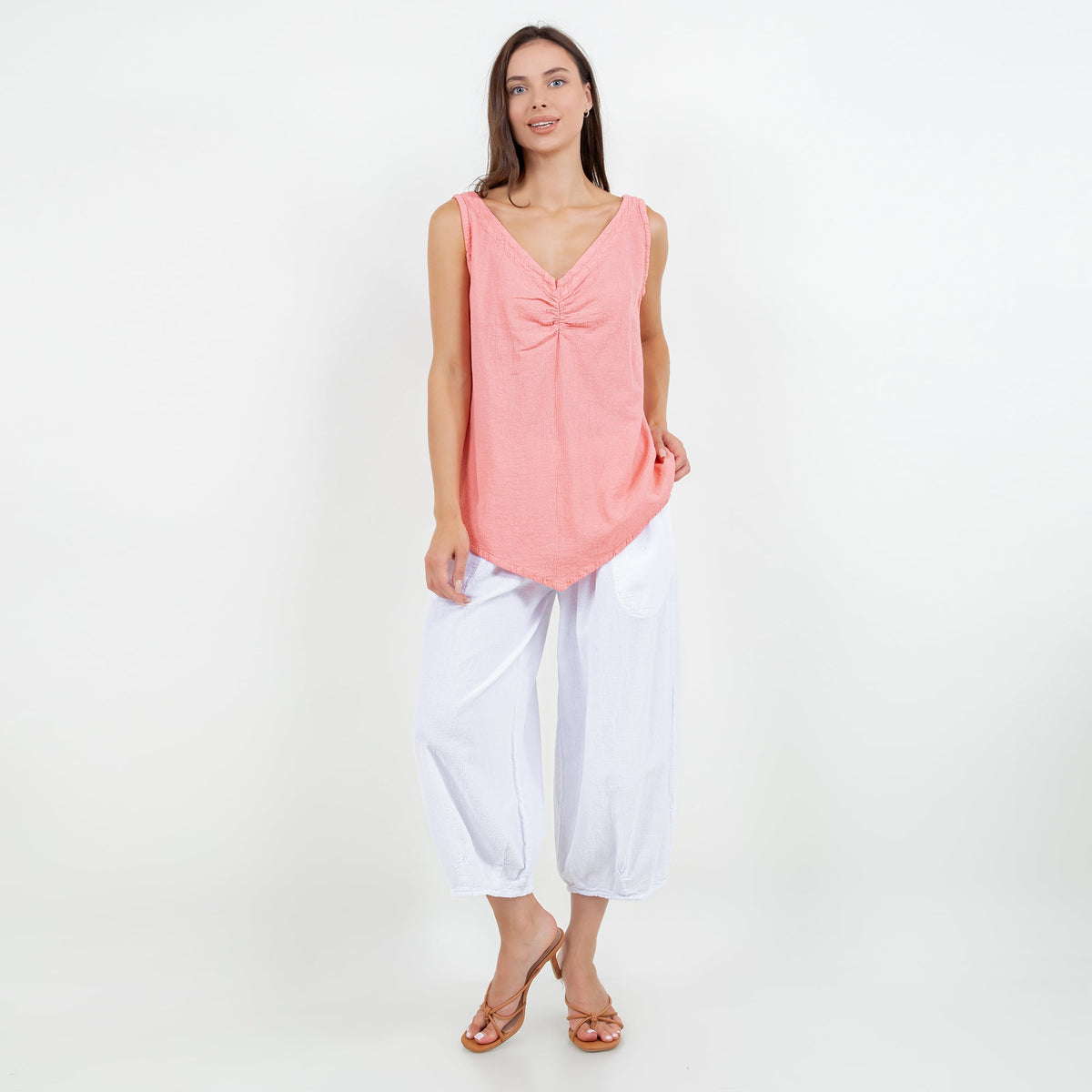 Women's 100% Cotton Gauze Dominica Tank Top Casual