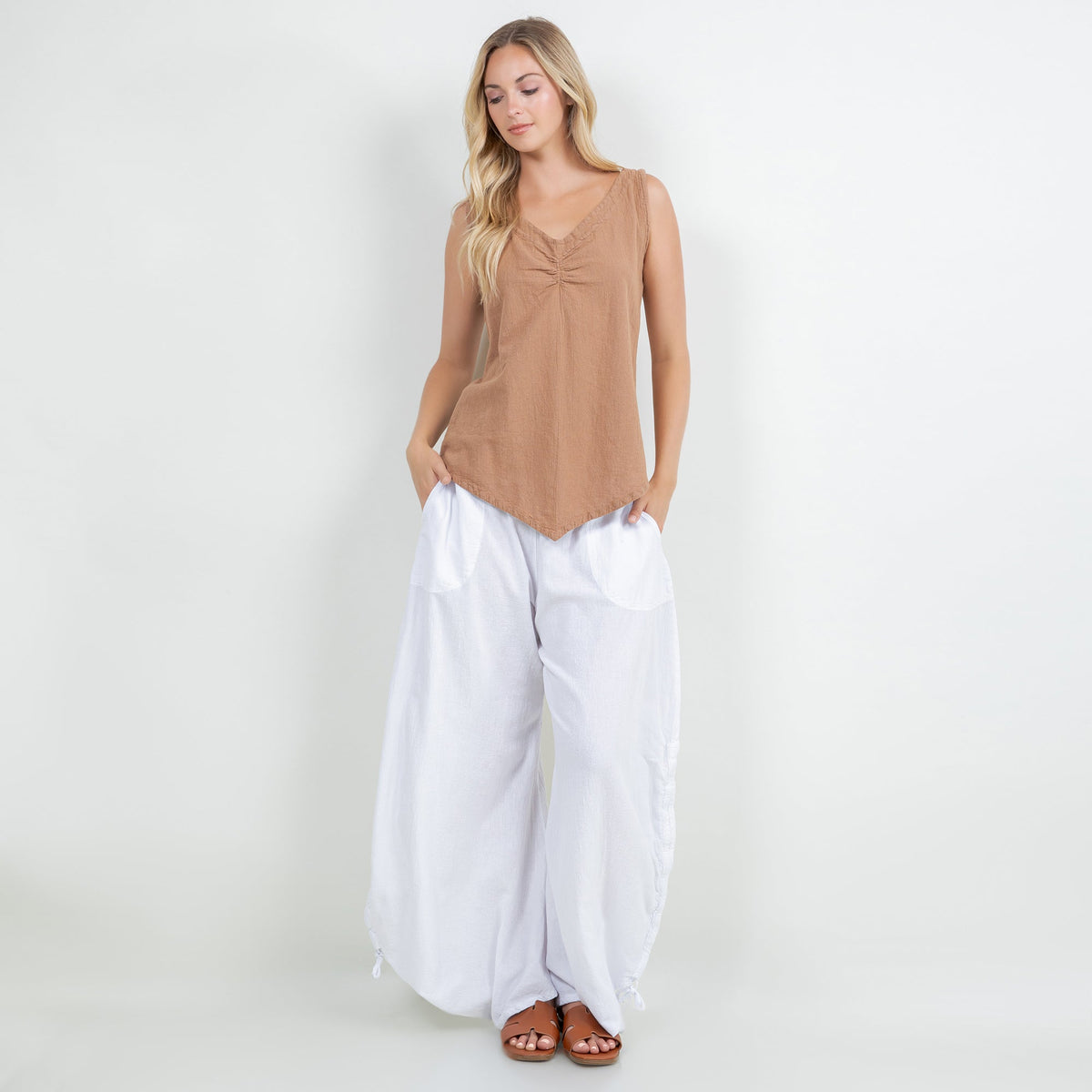 Women's 100% Cotton Gauze Dominica Tank Top Casual