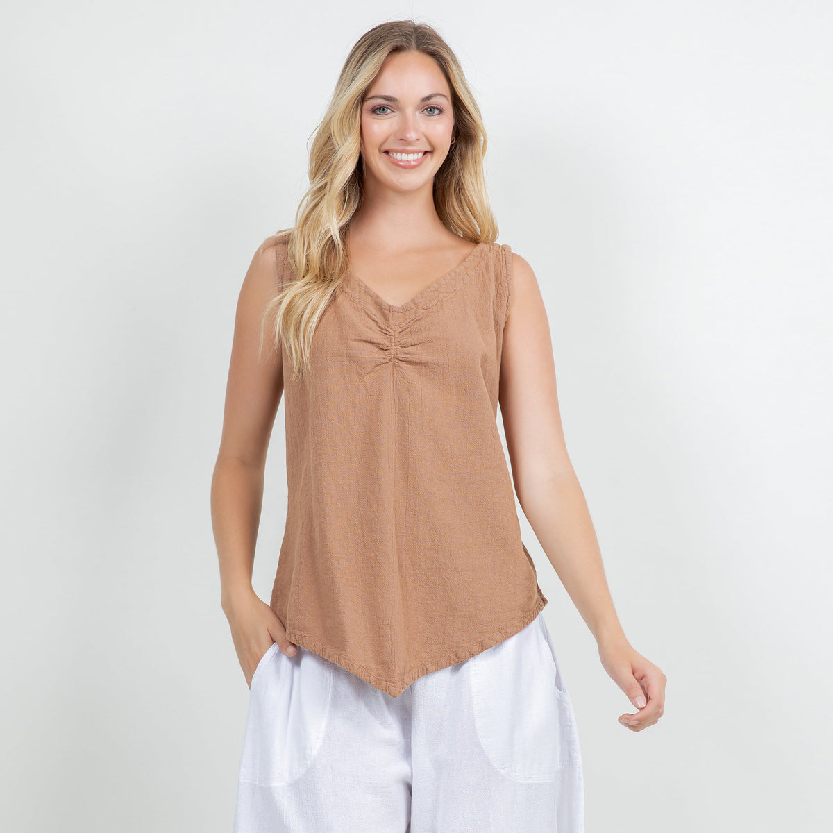 Women's 100% Cotton Gauze Dominica Tank Top Casual