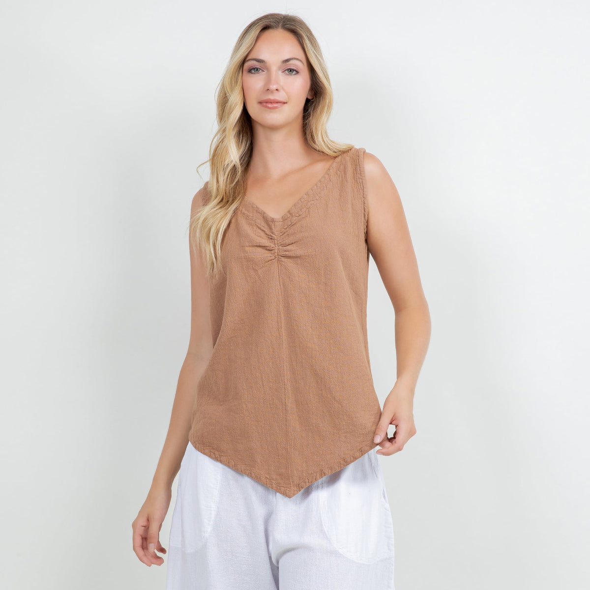 Women's 100% Cotton Gauze Dominica Tank Top Casual