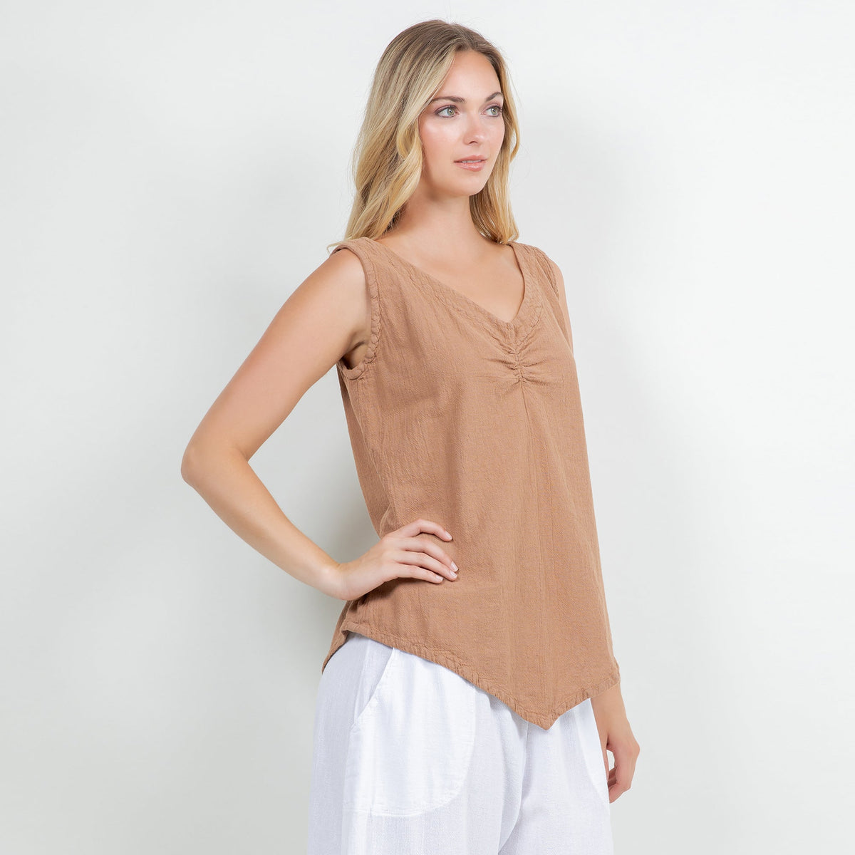 Women's 100% Cotton Gauze Dominica Tank Top Casual
