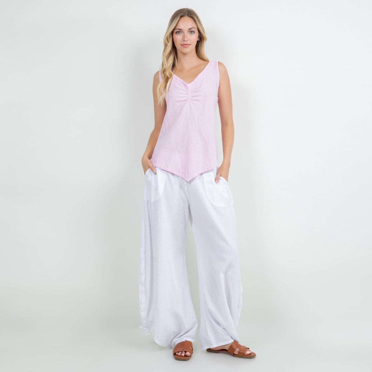 Women's 100% Cotton Gauze Dominica Tank Top Casual