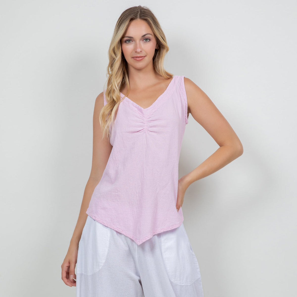 Women's 100% Cotton Gauze Dominica Tank Top Casual