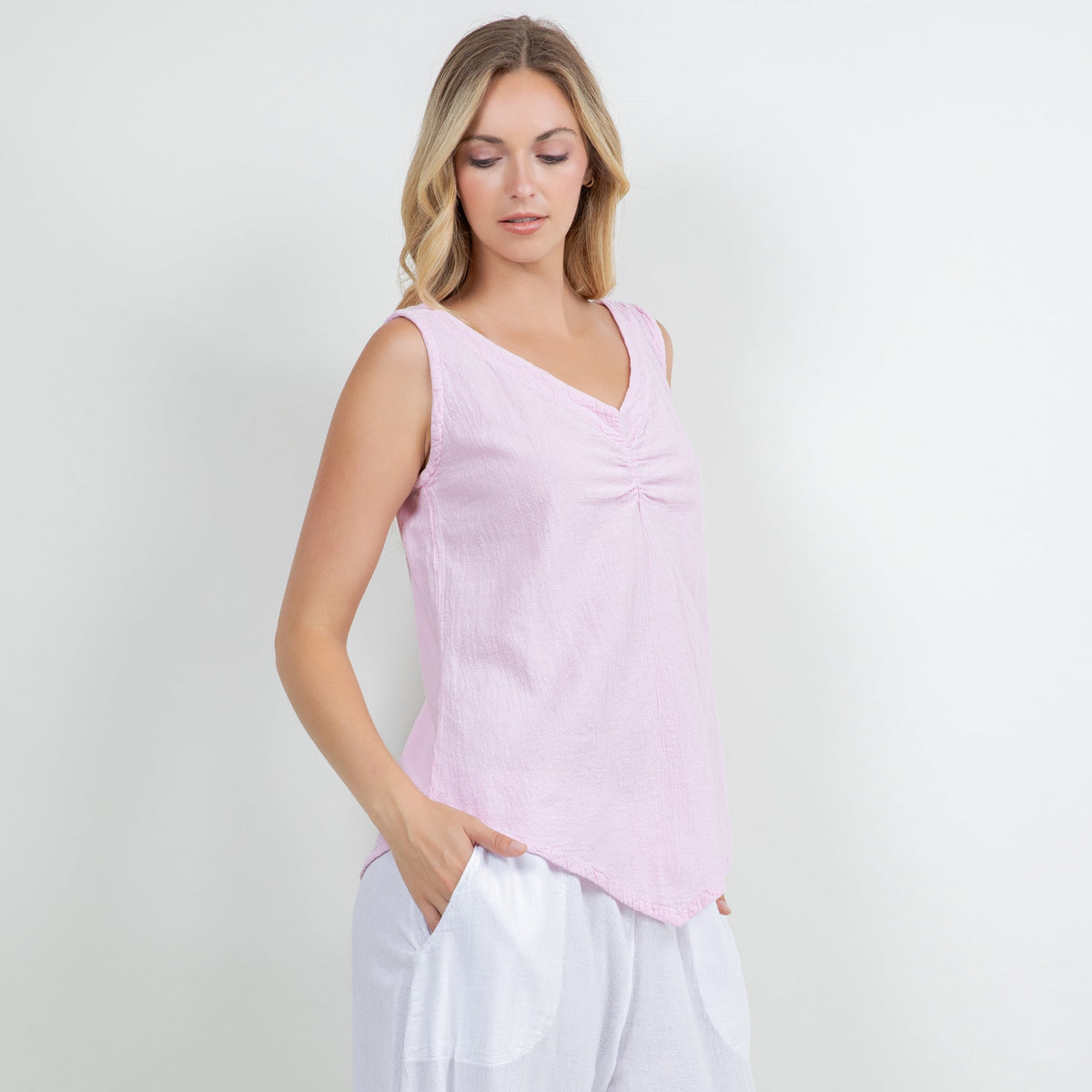 Women's 100% Cotton Gauze Dominica Tank Top Casual