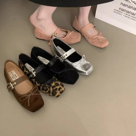 Square Toe Flat Slip-On Shoes For Women Casual