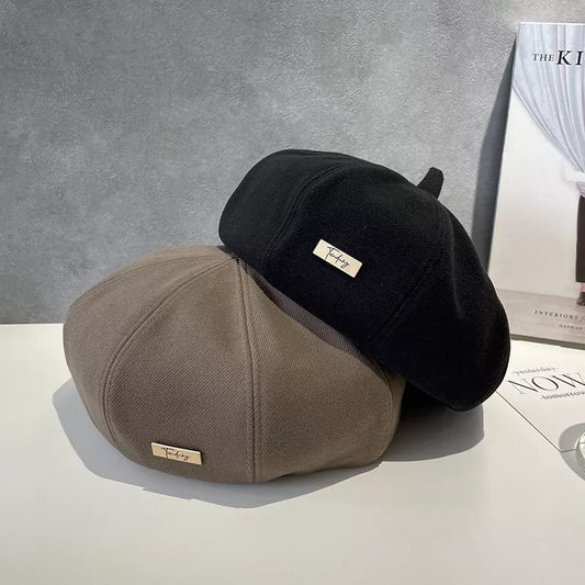 Classic Solid Color Beret Hat For Women Fashion