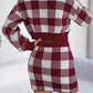 Plaid Round Neck Sweater Top And Skirt Set