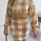 Plaid Round Neck Sweater Top And Skirt Set