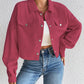 Snap Down Long Sleeve Jacket For Casual Wear